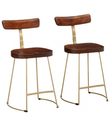 vidaXL Bar Stools 2 pcs 49x43x79 cm Solid Wood Mango