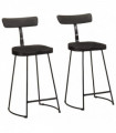 vidaXL Bar Stools 2 pcs Black 49x43x88 cm Solid Wood Mango