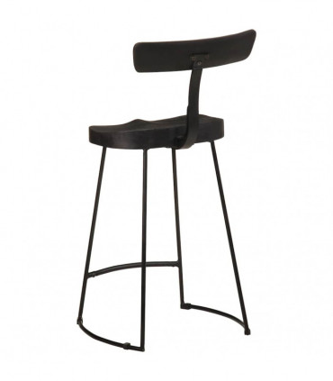 vidaXL Bar Stools 2 pcs Black 49x43x88 cm Solid Wood Mango
