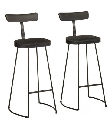 vidaXL Bar Stools 2 pcs Black 49x43x103 cm Solid Wood Mango