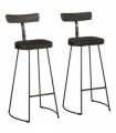 vidaXL Bar Stools 2 pcs Black 49x43x103 cm Solid Wood Mango