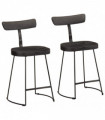 vidaXL Bar Stools 2 pcs Black 49x43x79 cm Solid Wood Mango
