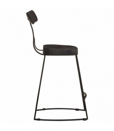 vidaXL Bar Stools 2 pcs Black 49x43x79 cm Solid Wood Mango