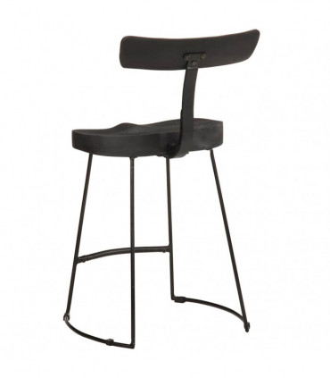 vidaXL Bar Stools 2 pcs Black 49x43x79 cm Solid Wood Mango