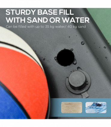 Adjustable Basketball Hoop Stand w/ Wheels, Stable Base HOMCOM