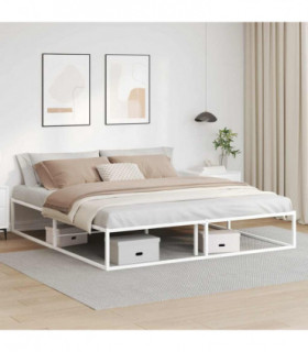 vidaXL Bed Frame without Mattress White 180x200 cm Super King Metal