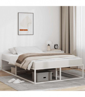 vidaXL Bed Frame without Mattress White 120x200 cm Metal