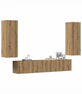 vidaXL Wall Mounted TV cabinets 4 pcs Artisan Oak Engineered Wood