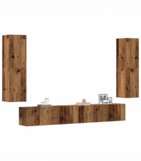 vidaXL Wall Mounted TV cabinets 4 pcs Old Wood Engineered Wood
