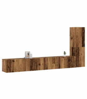 vidaXL Wall Mounted TV cabinets 3 pcs Old Wood Engineered Wood