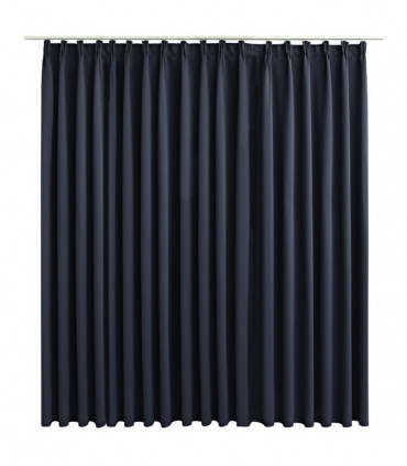 Blackout Curtain with Hooks Anthracite 290x245 cm