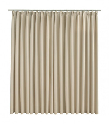 Blackout Curtain with Hooks Beige 290x245 cm