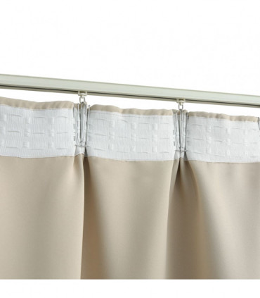 Blackout Curtain with Hooks Beige 290x245 cm