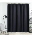 Blackout Curtain with Hooks Black 290x245 cm