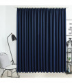 Blackout Curtain with Hooks Blue 290x245 cm