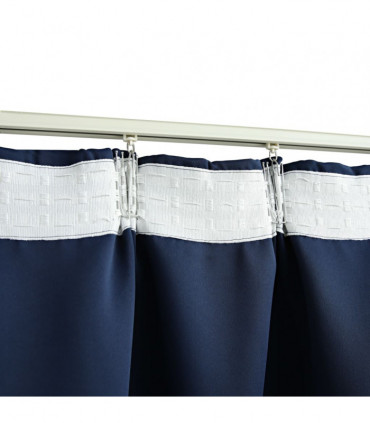 Blackout Curtain with Hooks Blue 290x245 cm