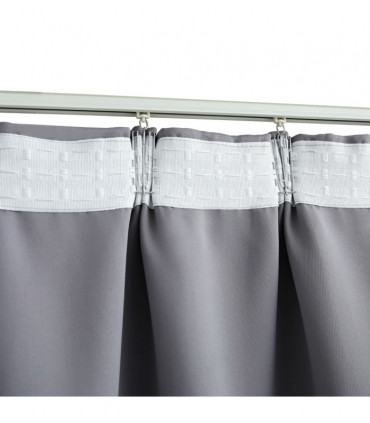 Blackout Curtain with Hooks Grey 290x245 cm