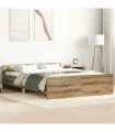 vidaXL Bed Frame without Mattress Artisan Oak 140x200cm Engineered Wood