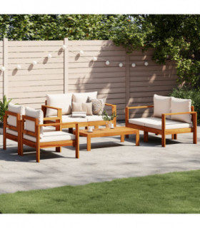 vidaXL 5 Piece Garden Sofa Set with Cushions Solid Wood Acacia