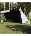 vidaXL Family Tent Tipi 6-Person White Blackout Fabric Waterproof