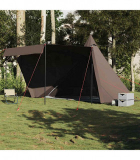vidaXL Family Tent Tipi 6-Person Brown Waterproof