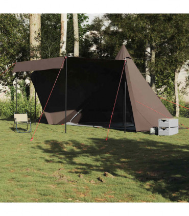 vidaXL Family Tent Tipi 6-Person Brown Waterproof
