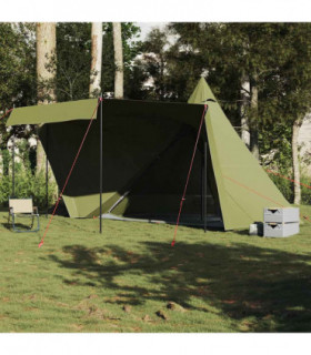 vidaXL Family Tent Tipi 6-Person Olive Green Waterproof