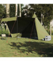 vidaXL Family Tent Tipi 6-Person Olive Green Waterproof