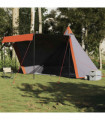 vidaXL Family Tent Tipi 6-Person Grey and Orange Waterproof