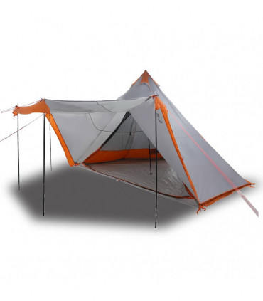 vidaXL Family Tent Tipi 6-Person Grey and Orange Waterproof