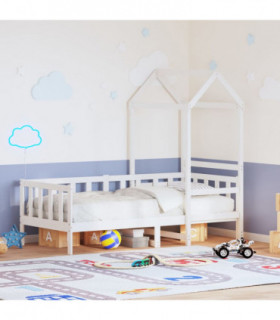 vidaXL Day Bed with Roof without Mattress White 80x200 cm Solid Wood