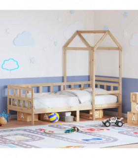 vidaXL Day Bed with Roof without Mattress 80x200 cm Solid Wood