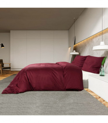 Duvet Cover Set Bordeaux 155x220 cm Cotton