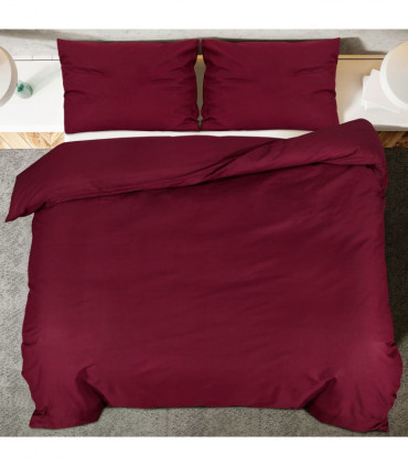 Duvet Cover Set Bordeaux 155x220 cm Cotton
