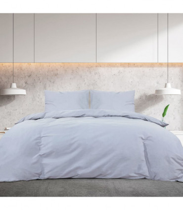 Duvet Cover Set Grey 220x240 cm Cotton