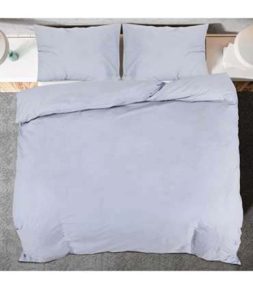 Duvet Cover Set Grey 220x240 cm Cotton