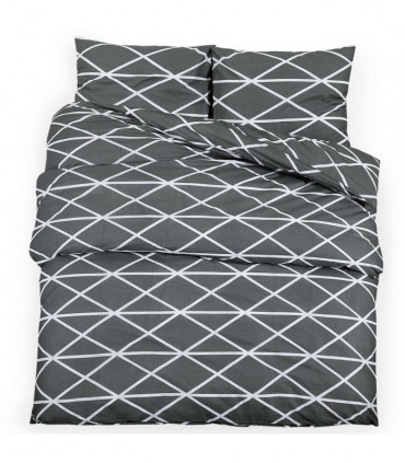 Duvet Cover Set Grey 220x240 cm Cotton