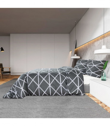 Duvet Cover Set Grey 220x240 cm Cotton