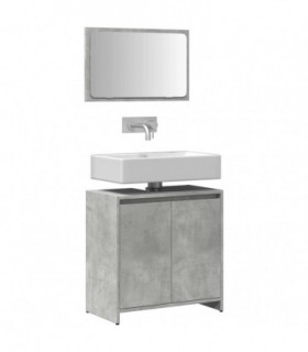 vidaXL 2 Piece Bathroom Furniture Set Concrete Grey Engineered Wood