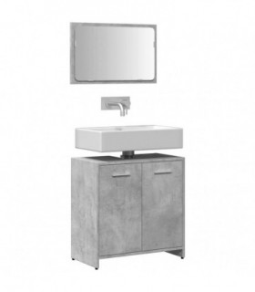 vidaXL Bathroom Cabinet with Mirror Concrete Grey Engineered Wood