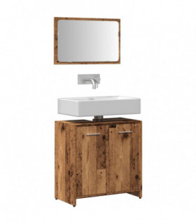vidaXL Bathroom Cabinet with Mirror Old Wood Engineered Wood