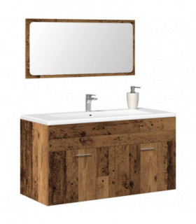vidaXL Bathroom Cabinet with Mirror Old Wood Engineered Wood