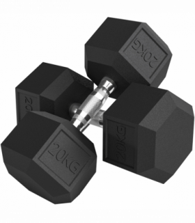 HOMCOM 40KG Rubber Hex Dumbbell Portable Hand Weights Home Gym