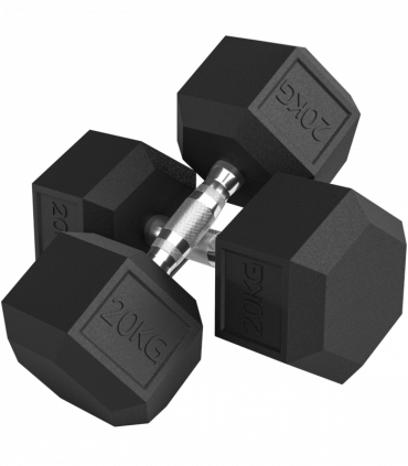 HOMCOM 40KG Rubber Hex Dumbbell Portable Hand Weights Home Gym