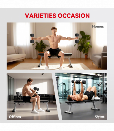 HOMCOM 40KG Rubber Hex Dumbbell Portable Hand Weights Home Gym