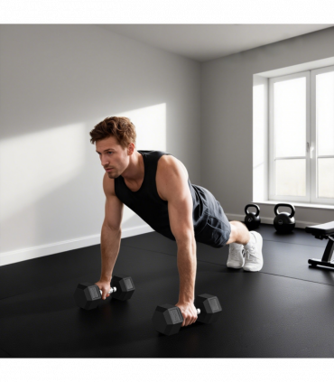 HOMCOM 40KG Rubber Hex Dumbbell Portable Hand Weights Home Gym