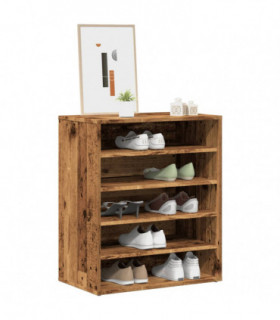 vidaXL Shoe Cabinet Old Wood 60x35x70 cm Engineered Wood