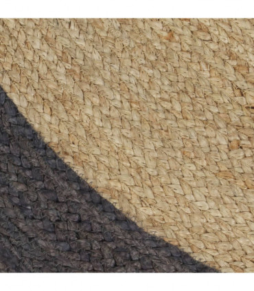 Handmade Rug Jute with Dark Grey Border 120 cm