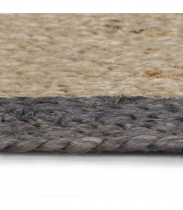 Handmade Rug Jute with Dark Grey Border 120 cm