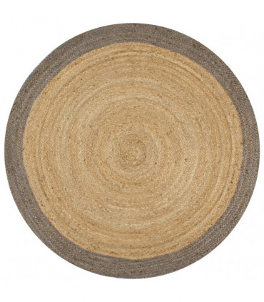 Handmade Rug Jute with Grey Border 120 cm